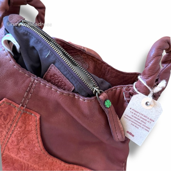 NWT Deadstock Lucky Brand Vintage Y2K Suede Leather Hobo Bag In Brown Rust RARE - Picture 10 of 15